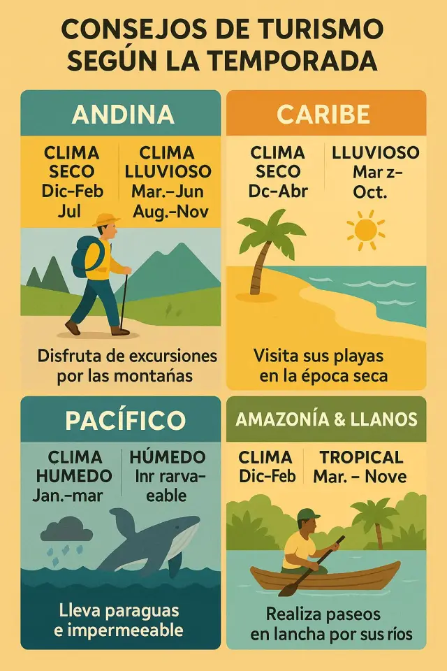 Consejos para viajar a Colombia según la temporada