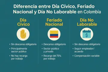 Différences entre un jour civique, un jour férié national et un jour non ouvrable en Colombie