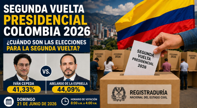 ¿Cuándo son las elecciones presidenciales para la segunda vuelta en Colombia?